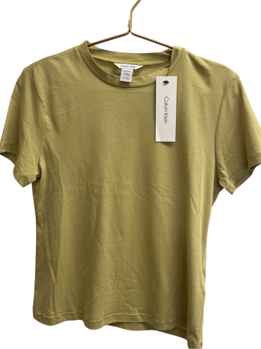 Calvin Klein Short Sleeve Crew T-Shirt in Olive